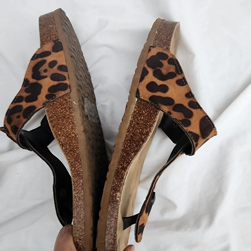 Massimo‎ Birk style cheetah sandals 10